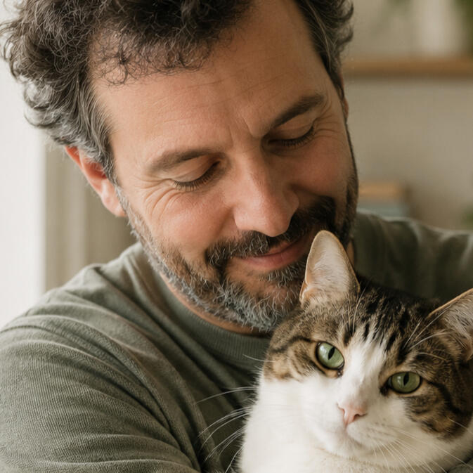 Matteo con il suo gatto